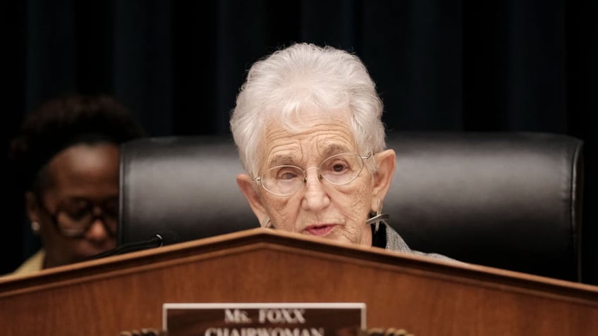 WASHINGTON, DC - MAY 23: Rep. Virginia Foxx (R-NC) speaks at a hearing called "Calling for Accountability: Stopping Antisemitic College Chaos" before the House Committee on Education and the Workforce on Capitol Hill on May 23, 2024 in Washington, DC. University leaders are being asked to testify by House Republicans about how colleges have responded to pro-Palestinian protests and allegations of antisemitism on their campuses. (Photo by Michael A. McCoy/Getty Images)