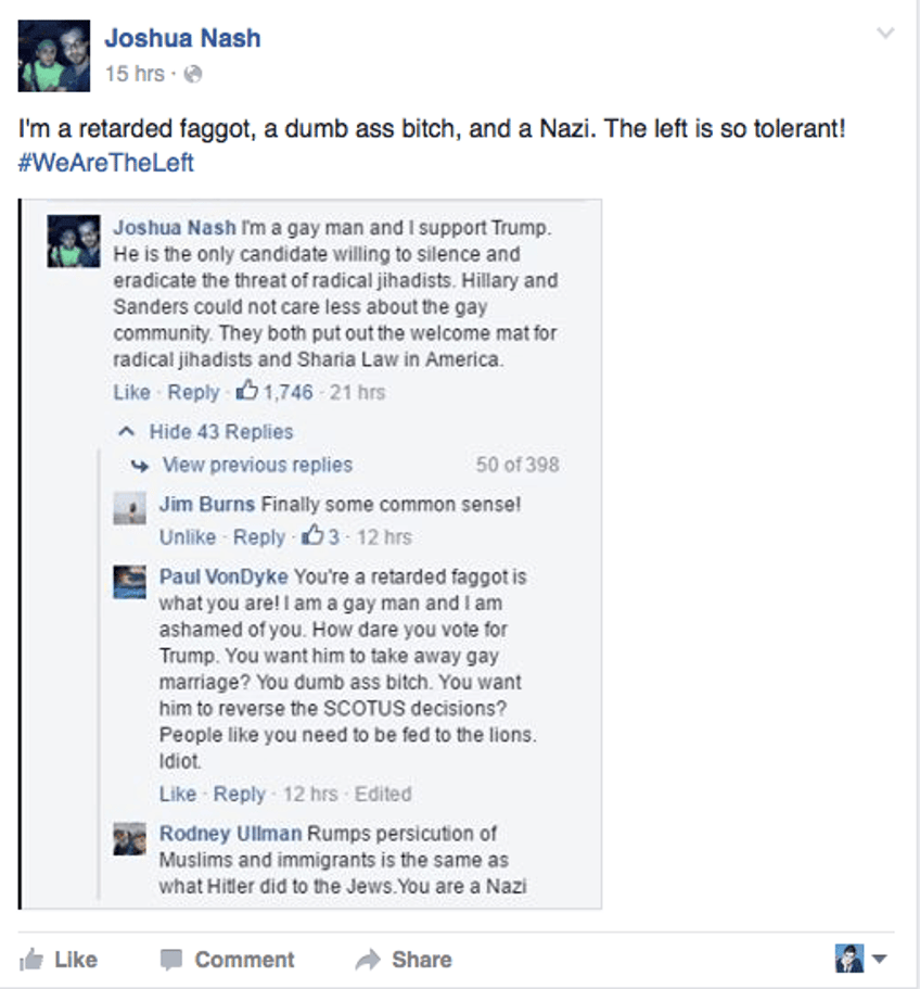 update account restored gay conservative suspended from facebook for using the word fag