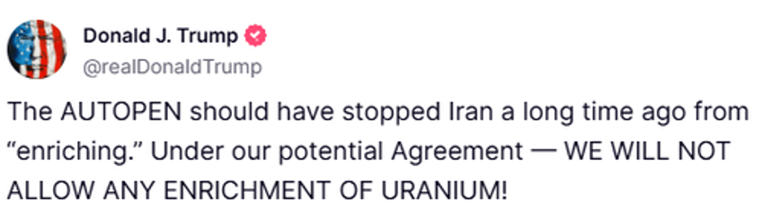  us rejects any uranium enrichment by iran trump clarifies 