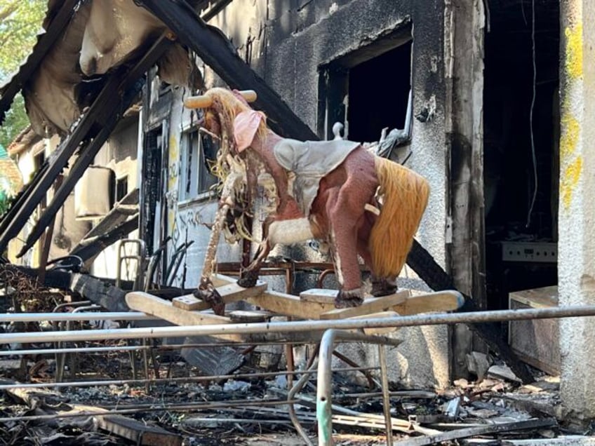  warning graphic content a ray of hope at kibbutz nir oz scene of october 7 massacre