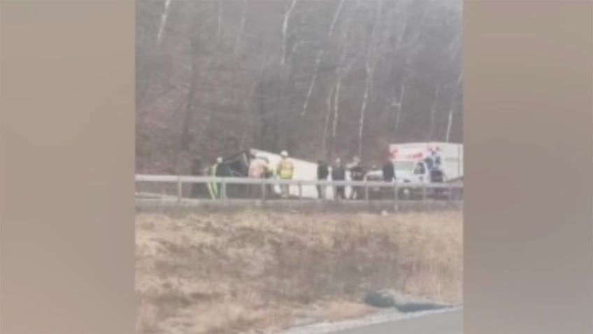 Bus crash on highway