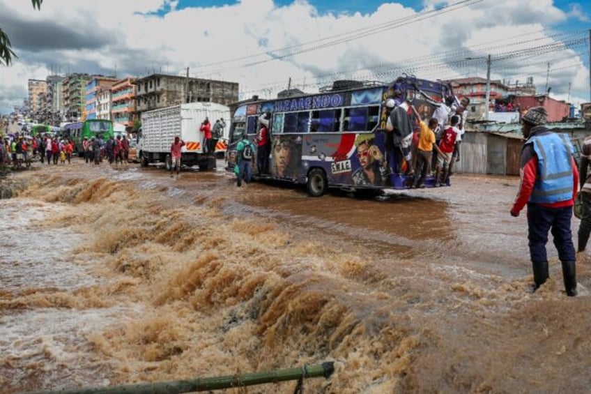 Flooded roads in Nairobi caused traffic chaos