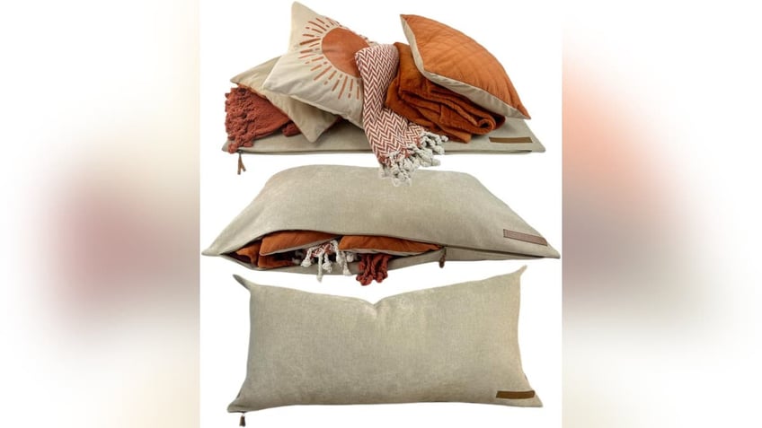 Store unused clothing or bedding in your throw pillow.