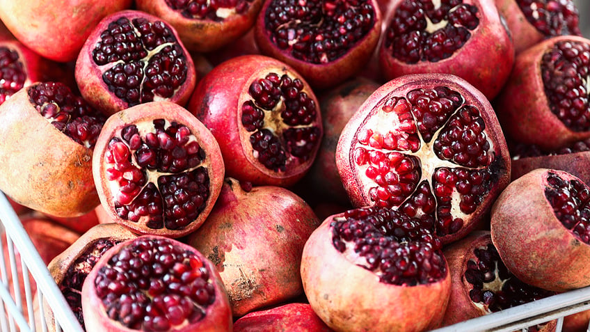 Stack of pomegranates