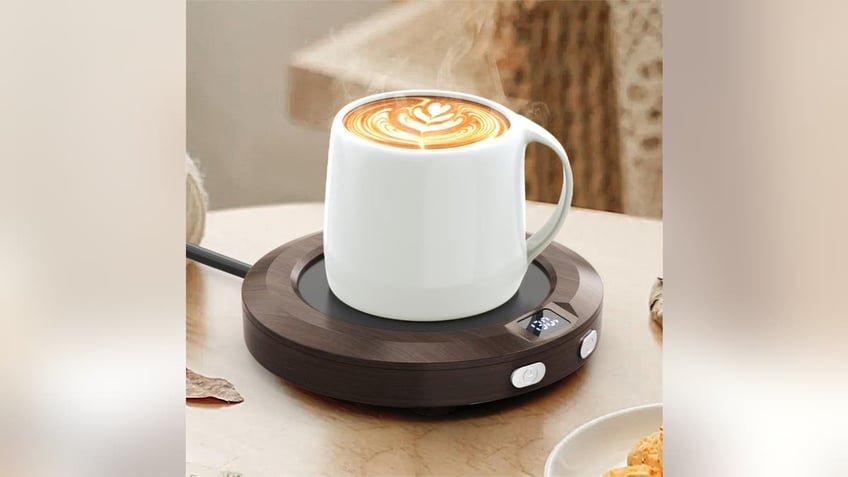 This hot plate is perfect for warming mugs of coffee.