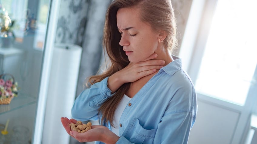 Woman with peanut allergy