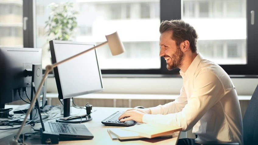 Man working on computer