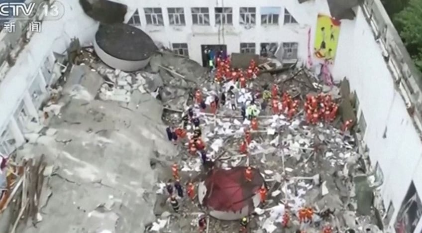 11 dead after middle school gym roof collapses onto volleyball practice in china arrests made