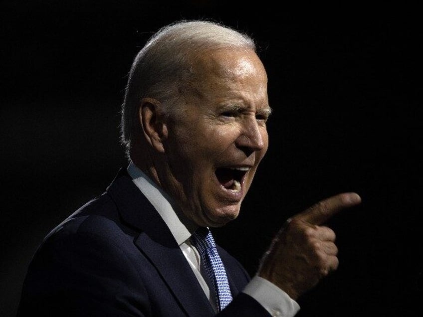 US President Joe Biden speaks at Independence National Historical Park in Philadelphia, Pe