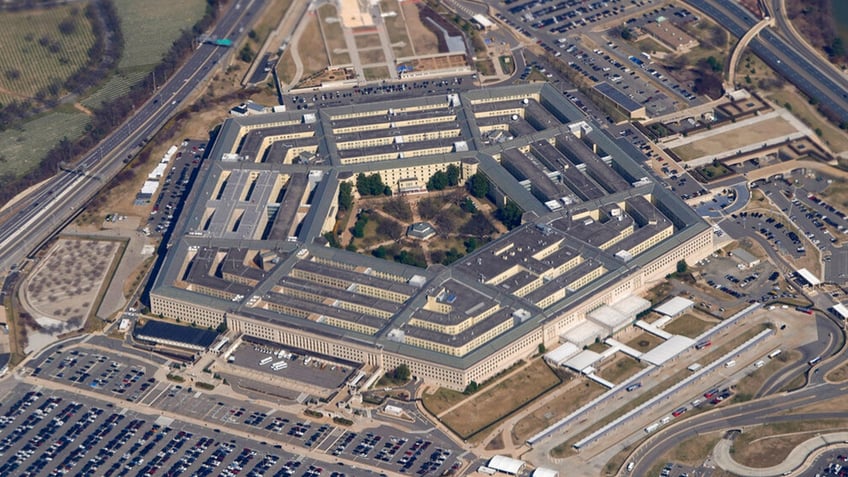 An aerial view of the Department of Defense