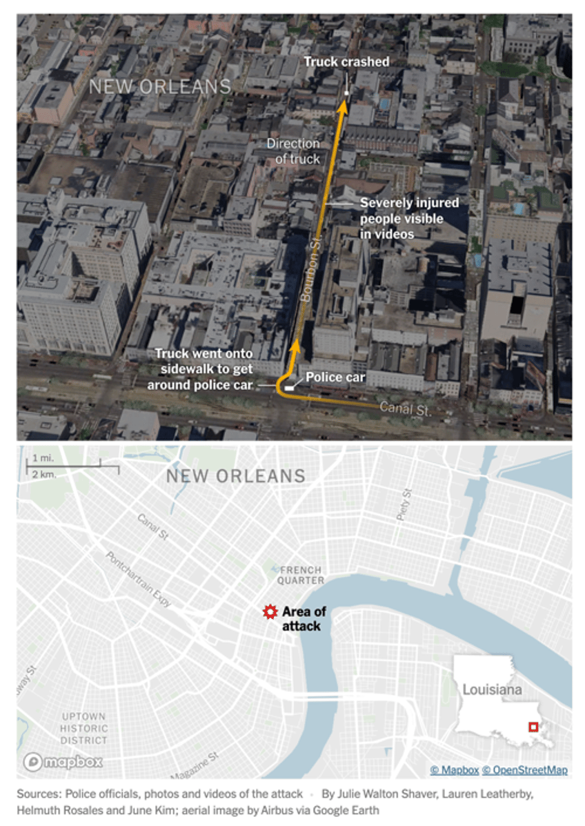 15 dead dozens injured after terrorist plows isis flag waving truck into crowd on bourbon street