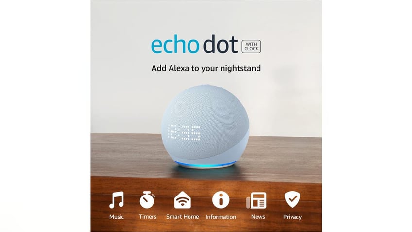 Amazon Echo Dot (5th Gen) with clock