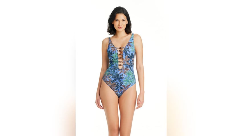 Linger by the pool in this flattering one-piece suit.