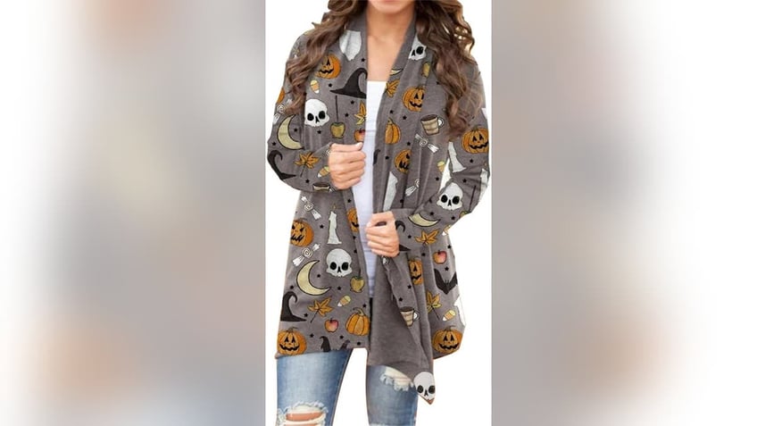 A Halloween cardigan shows off your spooky side. 