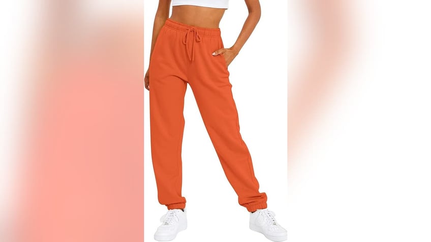 Wear these orange sweatpants all season long. 