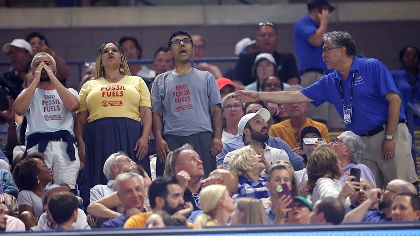 2 people arrested for criminal trespass after us open protest police boost presence at tournament