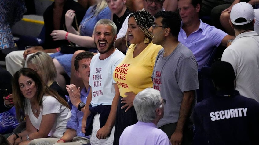 2 people arrested for criminal trespass after us open protest police boost presence at tournament