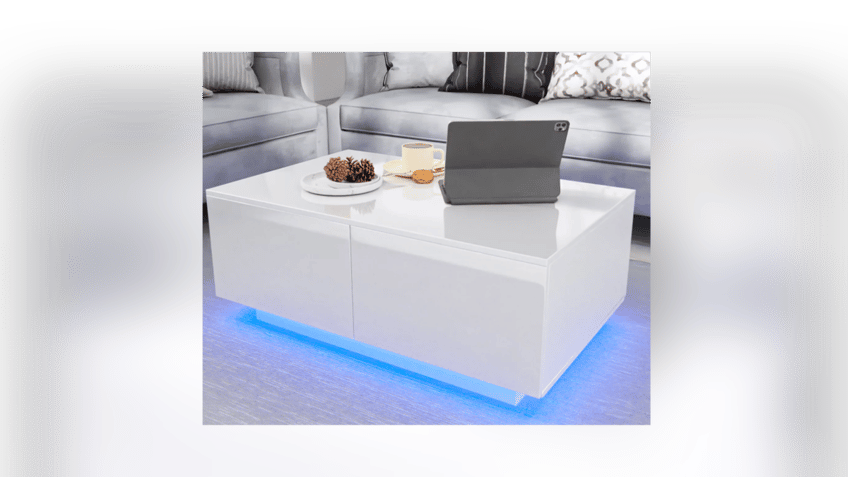 Turn your living room into a modern beauty with the help of this LED coffee table. 