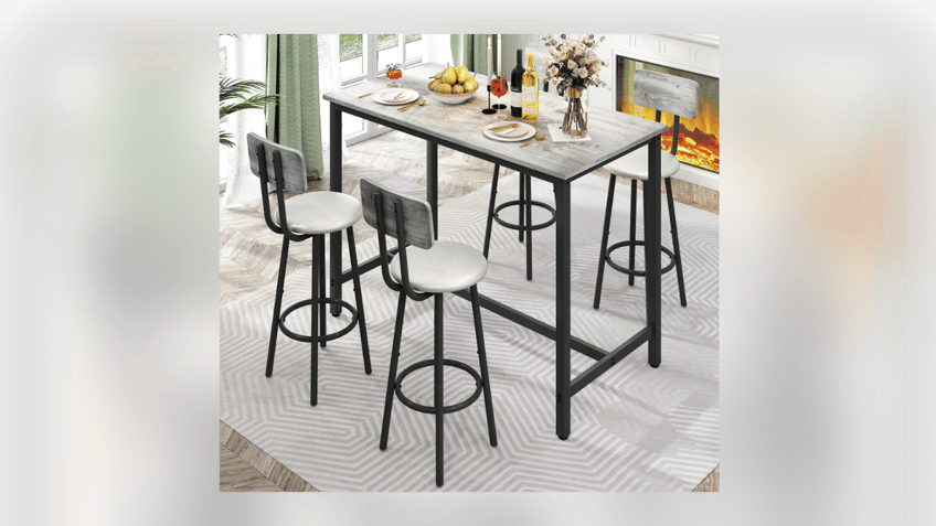 Add a durable high-top table in your kitchen or dining room. 