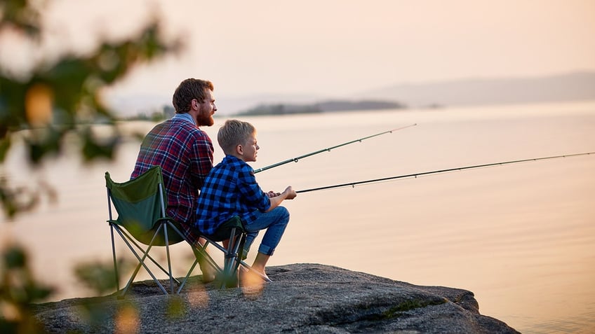 Father and son fishing