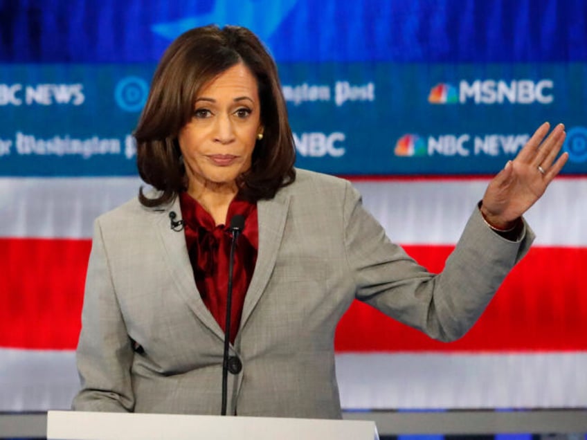 In this Nov. 20, 2019 file photo, Democratic presidential candidate Sen. Kamala Harris, D-