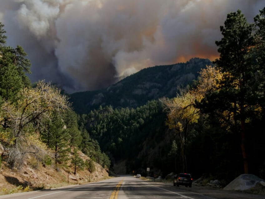 Taken on the day the calwood fire started from the peak to peak highway. Showing the smoke