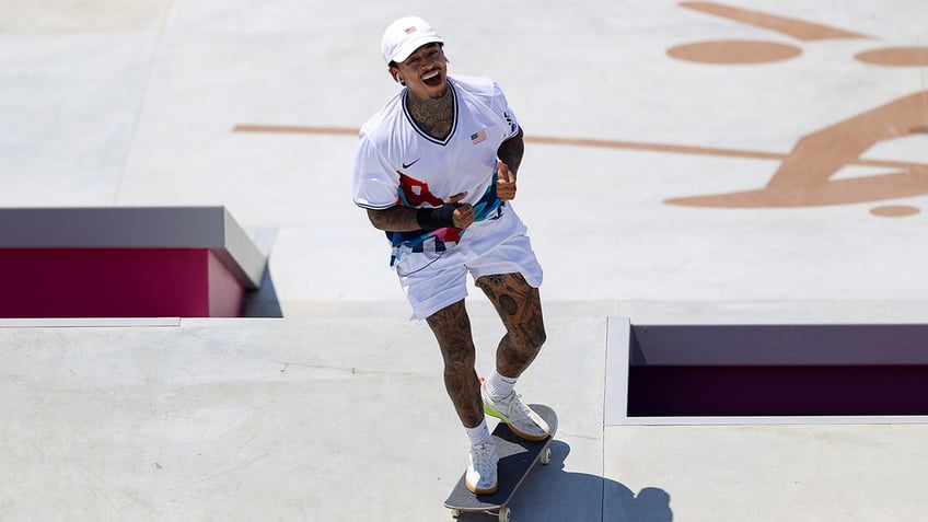 Nyjah Huston Celebrates