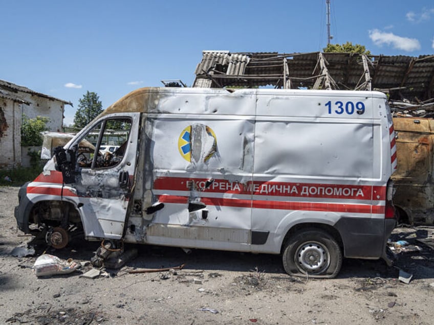 KHARKIV, UKRAINE - JUNE 24: A view of destruction following the Russian drones attack in K