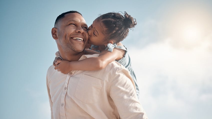 happy father and daughte