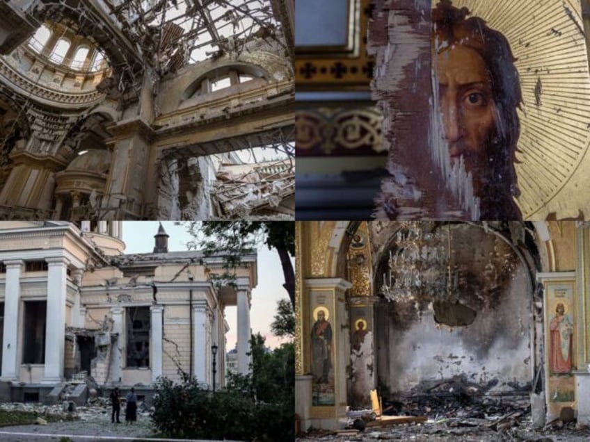 27 pictures clean up efforts at odessa cathedral bombed by russian forces