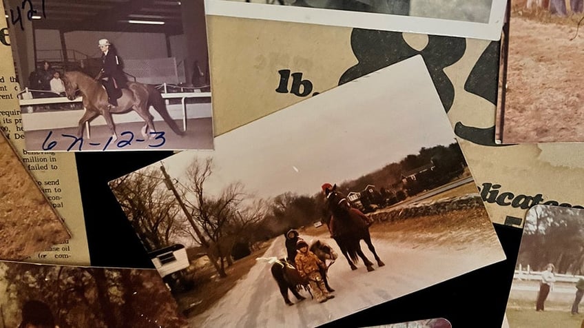 Tami and relatives with horses growing up