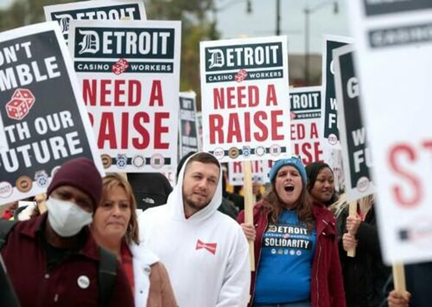 3700 detroit casino workers walk off the job strike for higher wages due to rising cost of living