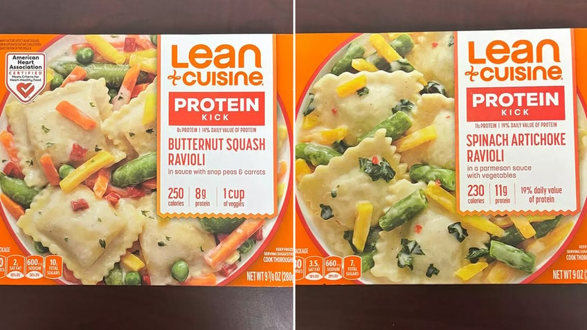 Lean Cuisine's Butternut Squash Ravioli and Spinach Artichoke Ravioli are shown.