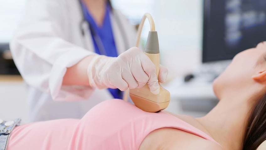 Woman getting ultrasound