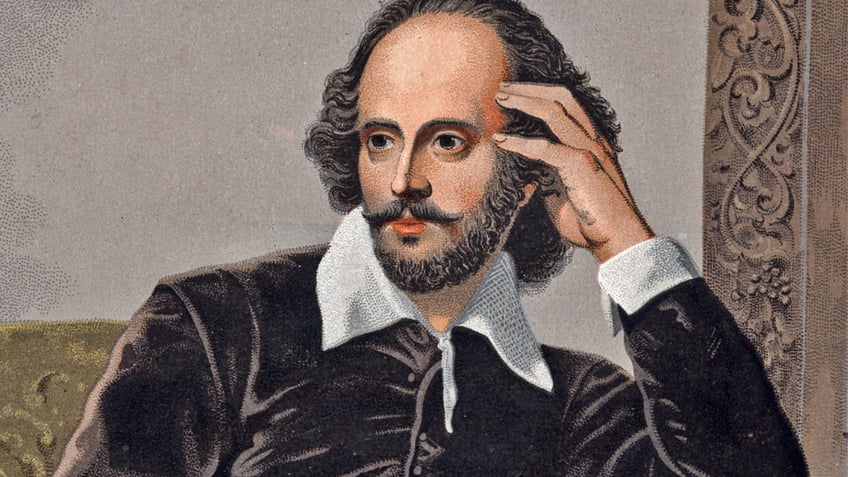 Portrait of English playwright William Shakespeare