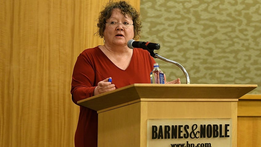 S.E. Hinton speaking at event