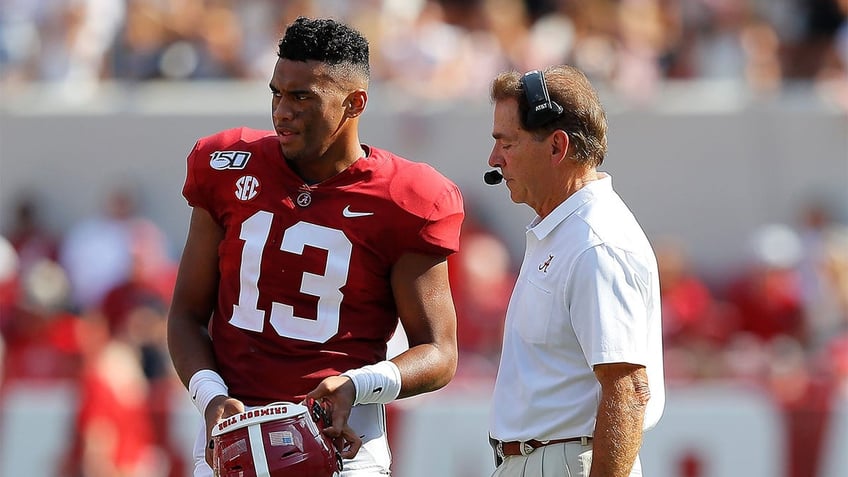 Nick Saban with Tua Tagovailoa