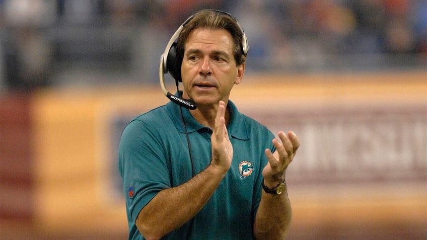 Nick Saban coaches the Dolphins