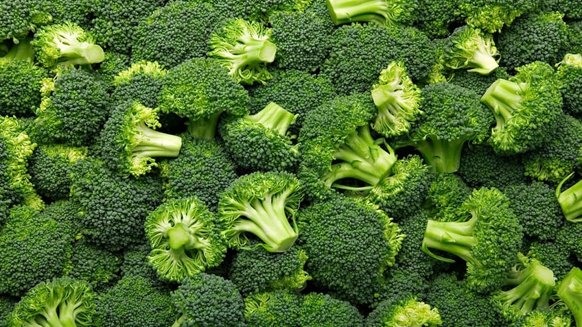 Broccoli florets on display.