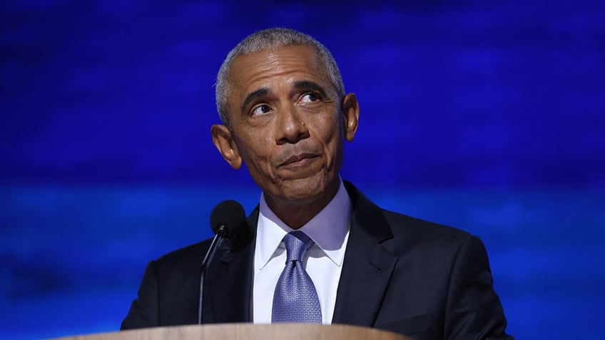 Barack Obama speaks during Day 2 of the Democratic National Convention