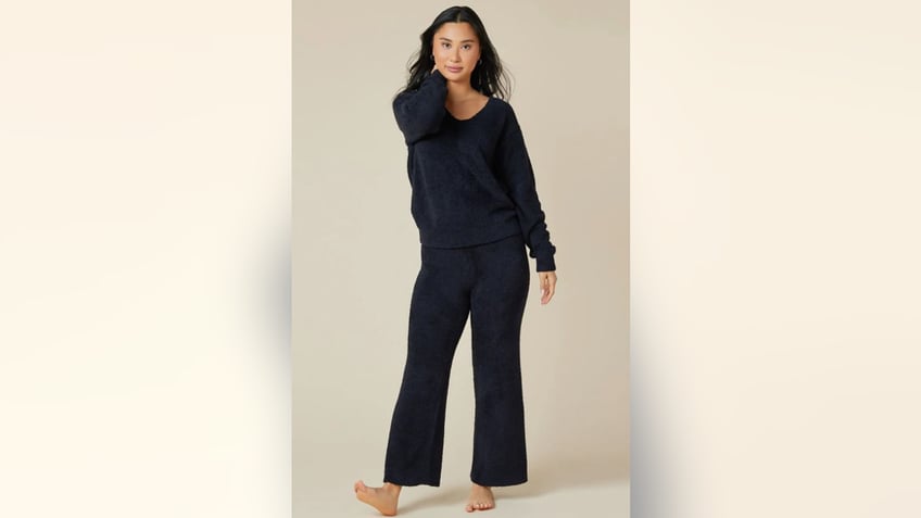 You can still mark the occasion in glamour even while wearing cozy loungewear.