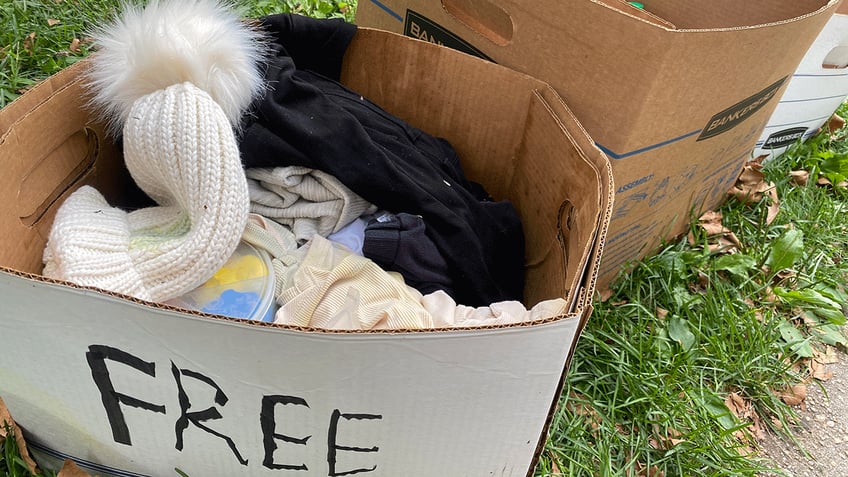 Boxes of clothing