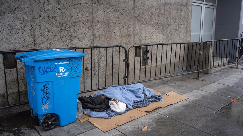 A person experiencing homelessness in San Francisco