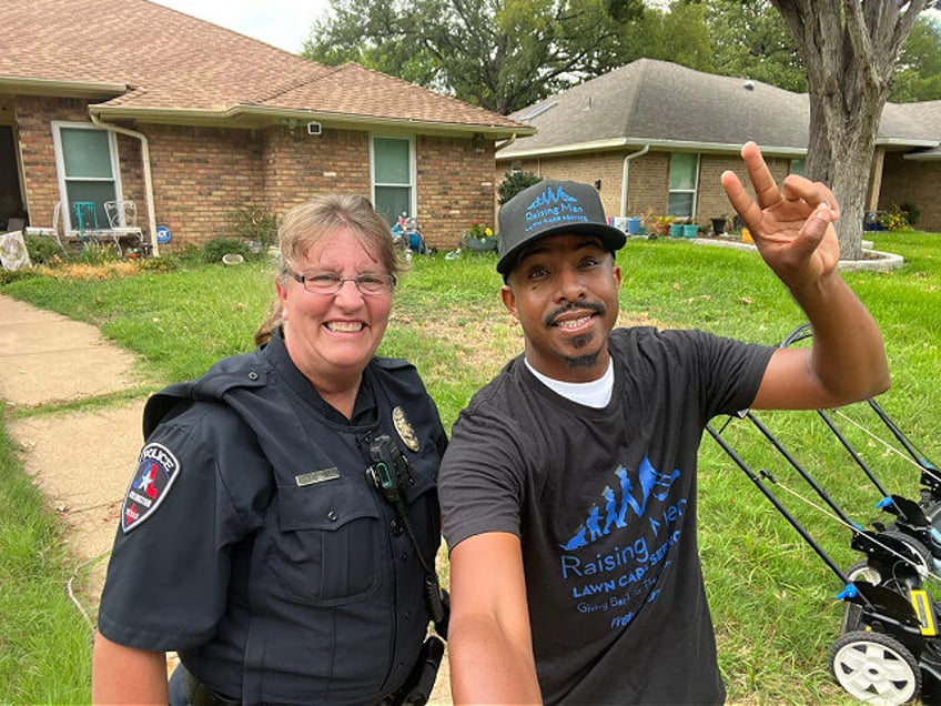 50 yard challenge creator mows texas police officers lawn