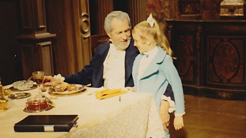 Victoria Price on set with her father