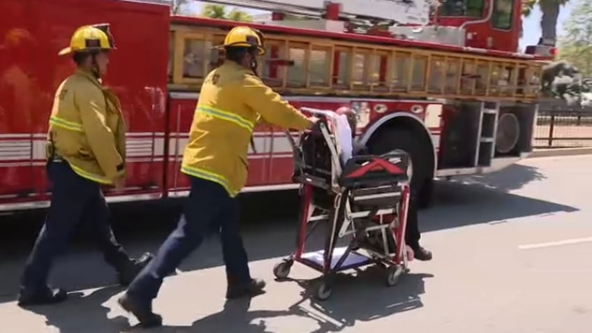 Person injured after bus collides with train in downtown Los Angeles