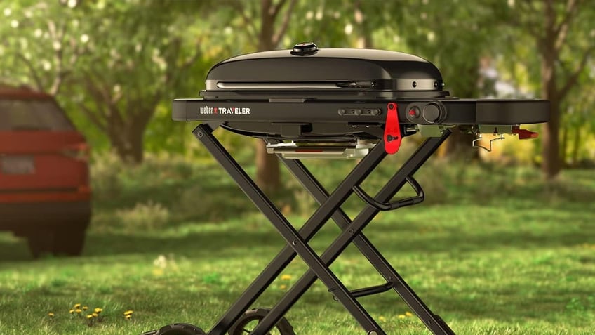 This grill cooks up to 15 patties at one time.