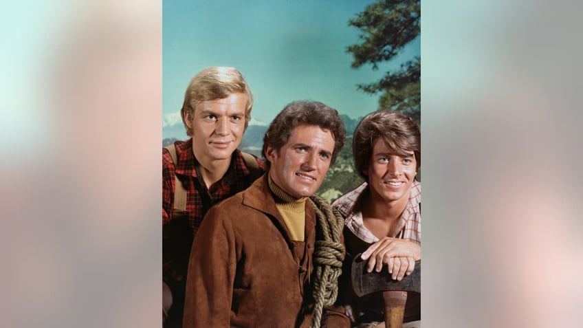 Stars of Here Come the Brides, left to right: David Soul (later played the role of Hutch in Starsky and Hutch), Robert Brown and Bobby Sherman