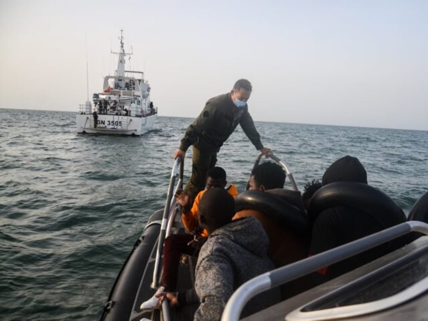 SFAX, TUNISIA - JUNE 9: The Tunisian Maritime National Guard intercept boats of migrants t