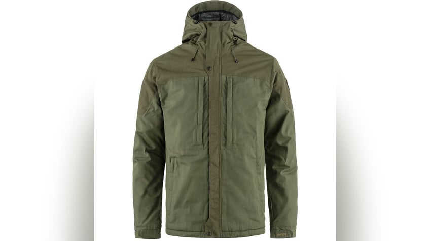 This padded coat will keep you warm and dry.